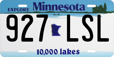 MN license plate 927LSL