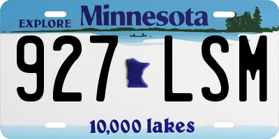 MN license plate 927LSM