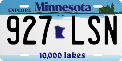 MN license plate 927LSN