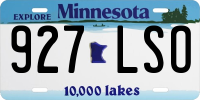 MN license plate 927LSO
