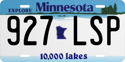 MN license plate 927LSP