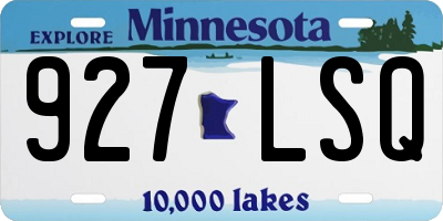 MN license plate 927LSQ