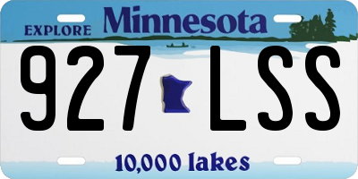 MN license plate 927LSS