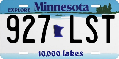MN license plate 927LST
