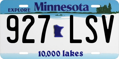 MN license plate 927LSV