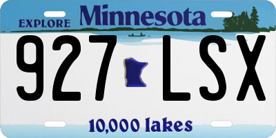 MN license plate 927LSX