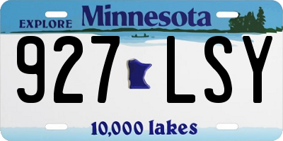 MN license plate 927LSY