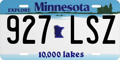 MN license plate 927LSZ
