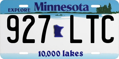 MN license plate 927LTC
