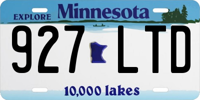 MN license plate 927LTD