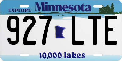 MN license plate 927LTE