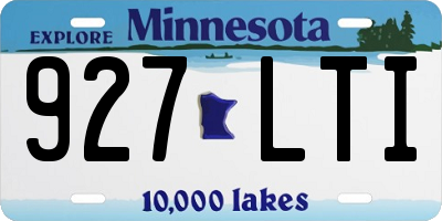 MN license plate 927LTI