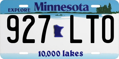MN license plate 927LTO