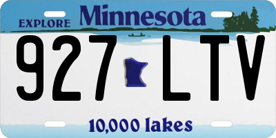MN license plate 927LTV