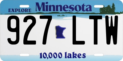 MN license plate 927LTW