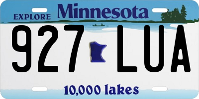 MN license plate 927LUA