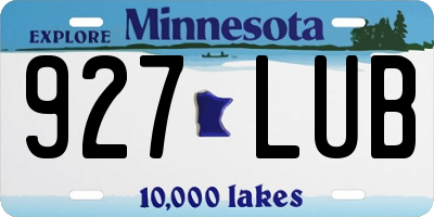 MN license plate 927LUB
