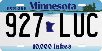 MN license plate 927LUC