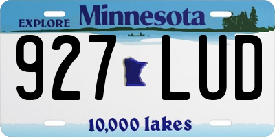 MN license plate 927LUD