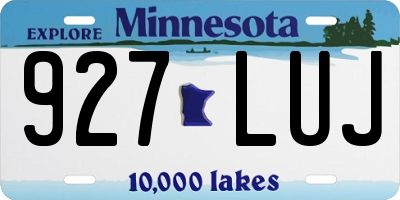 MN license plate 927LUJ