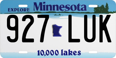 MN license plate 927LUK