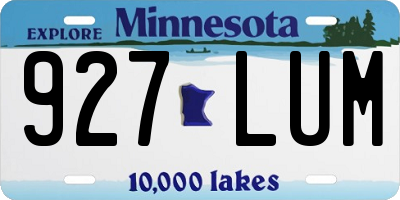 MN license plate 927LUM