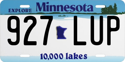 MN license plate 927LUP