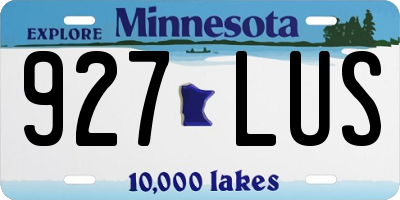 MN license plate 927LUS