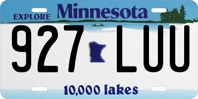 MN license plate 927LUU