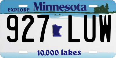MN license plate 927LUW