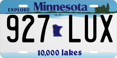 MN license plate 927LUX