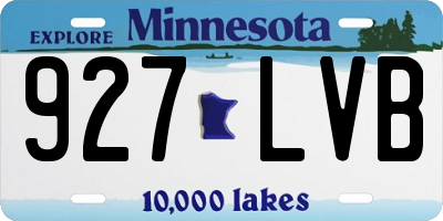 MN license plate 927LVB