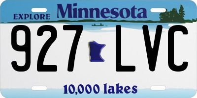 MN license plate 927LVC