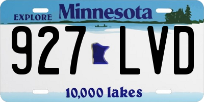 MN license plate 927LVD