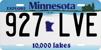 MN license plate 927LVE