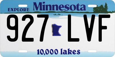 MN license plate 927LVF