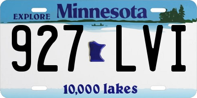 MN license plate 927LVI