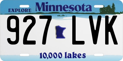 MN license plate 927LVK