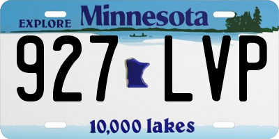 MN license plate 927LVP