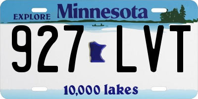 MN license plate 927LVT