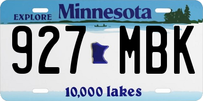MN license plate 927MBK