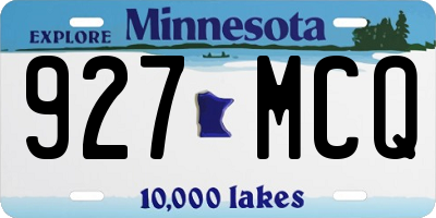 MN license plate 927MCQ
