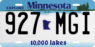 MN license plate 927MGI