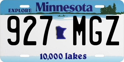 MN license plate 927MGZ