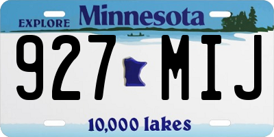 MN license plate 927MIJ