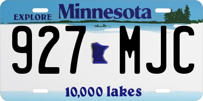 MN license plate 927MJC