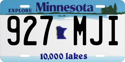 MN license plate 927MJI