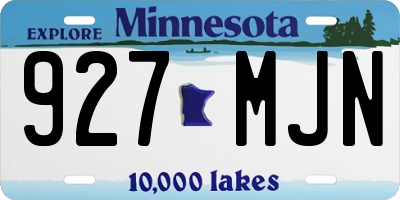 MN license plate 927MJN
