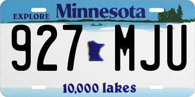 MN license plate 927MJU