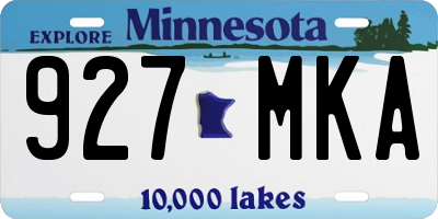 MN license plate 927MKA